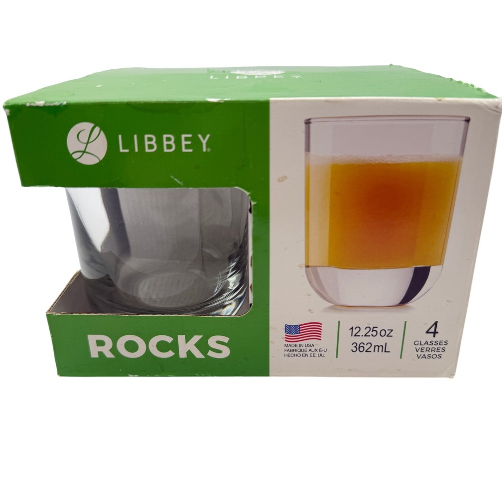 Libbey Rocks Lowball Tumblers glasses Weighted Base barware 12.25fl oz